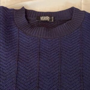 ~VERRI~ Navy Blue Wool Sweater